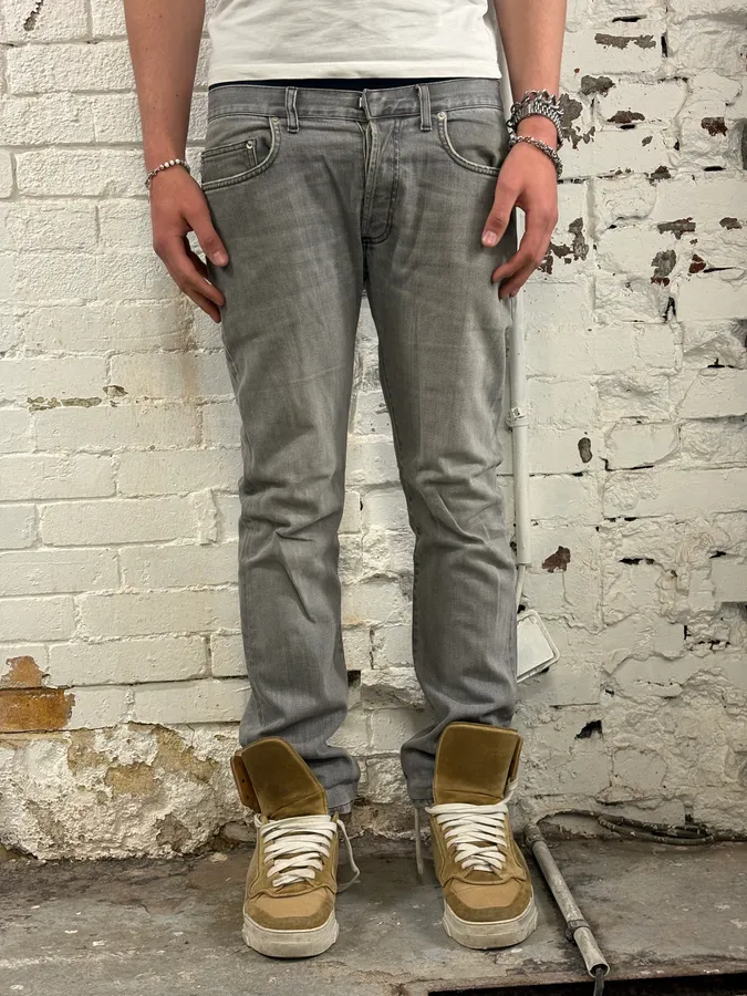 2010s Dior Grey Denim Slim Jeans by Kris Van Assche - Image 2