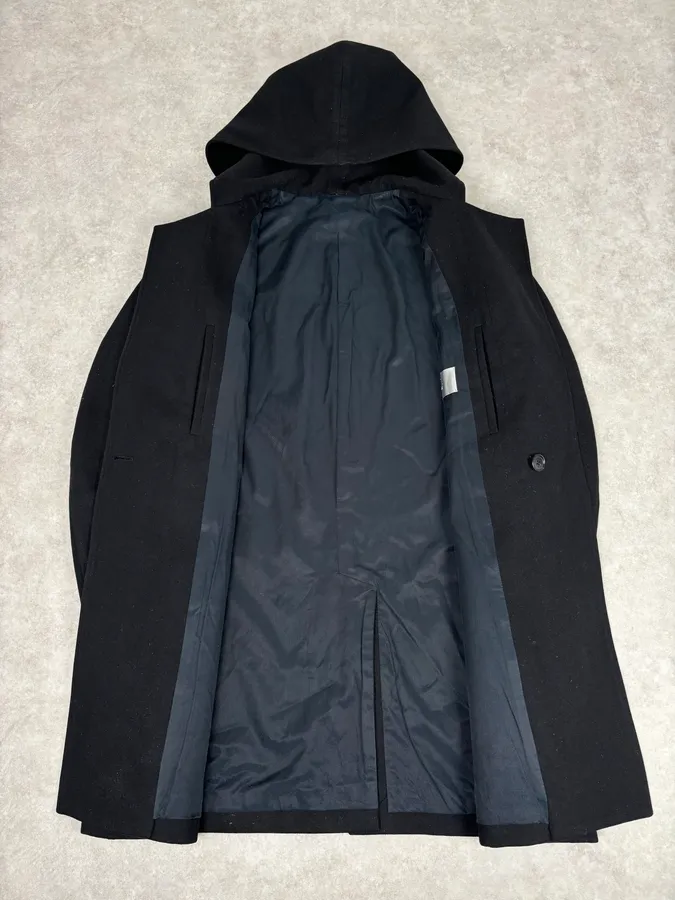2010s Dior Homme Black Wool Toggle Duffle Coat by Kris Van Assche - Image 7