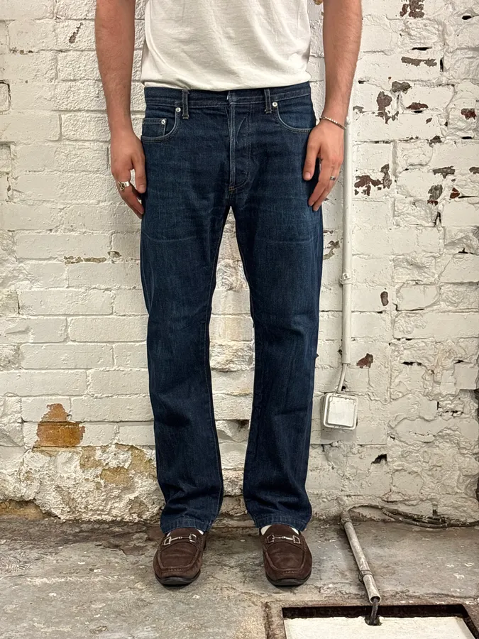 2010s Dior Navy Denim Straight Leg Jeans - Image 3