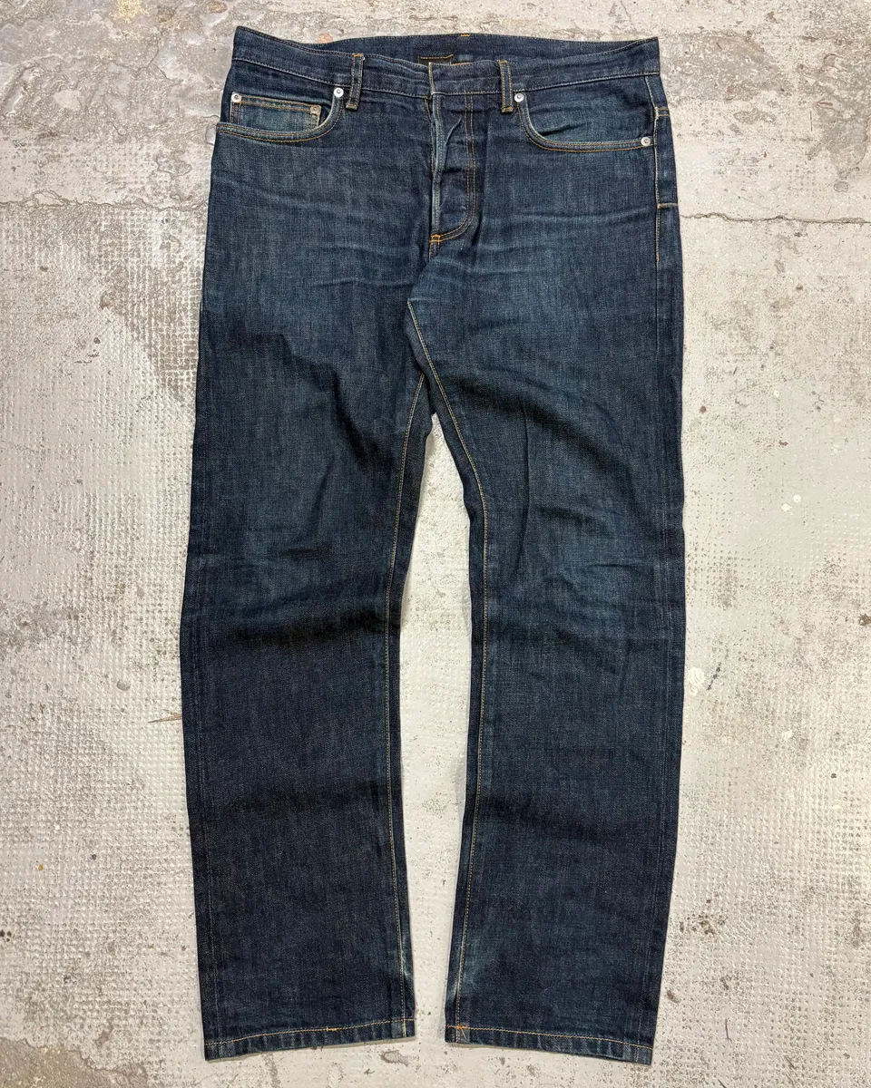 2010s Dior Navy Slim Denim Jeans by Kris Van Assche