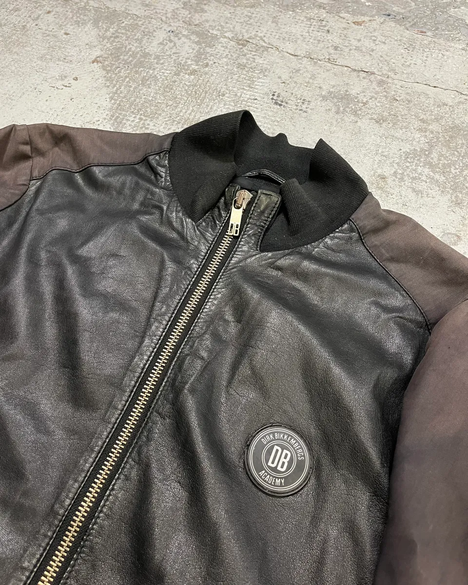 2010s Dirk Bikkembergs Black Faded Leather Jacket - Image 5