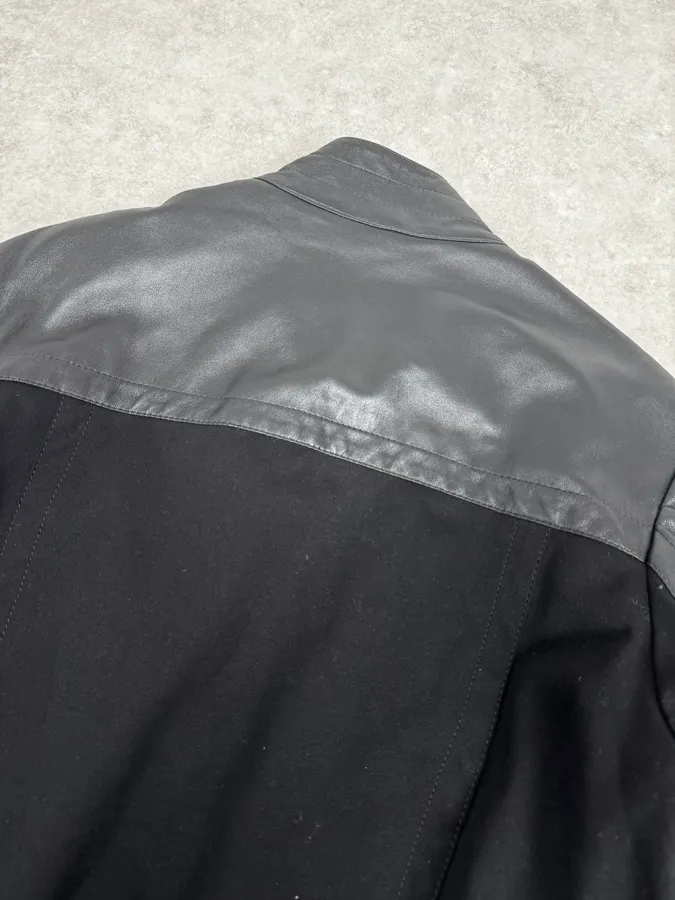 2010s Dirk Bikkembergs Black Hybrid Leather Biker Jacket - Image 6