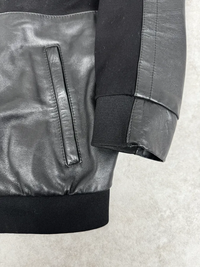 2010s Dirk Bikkembergs Black Hybrid Leather Biker Jacket - Image 9