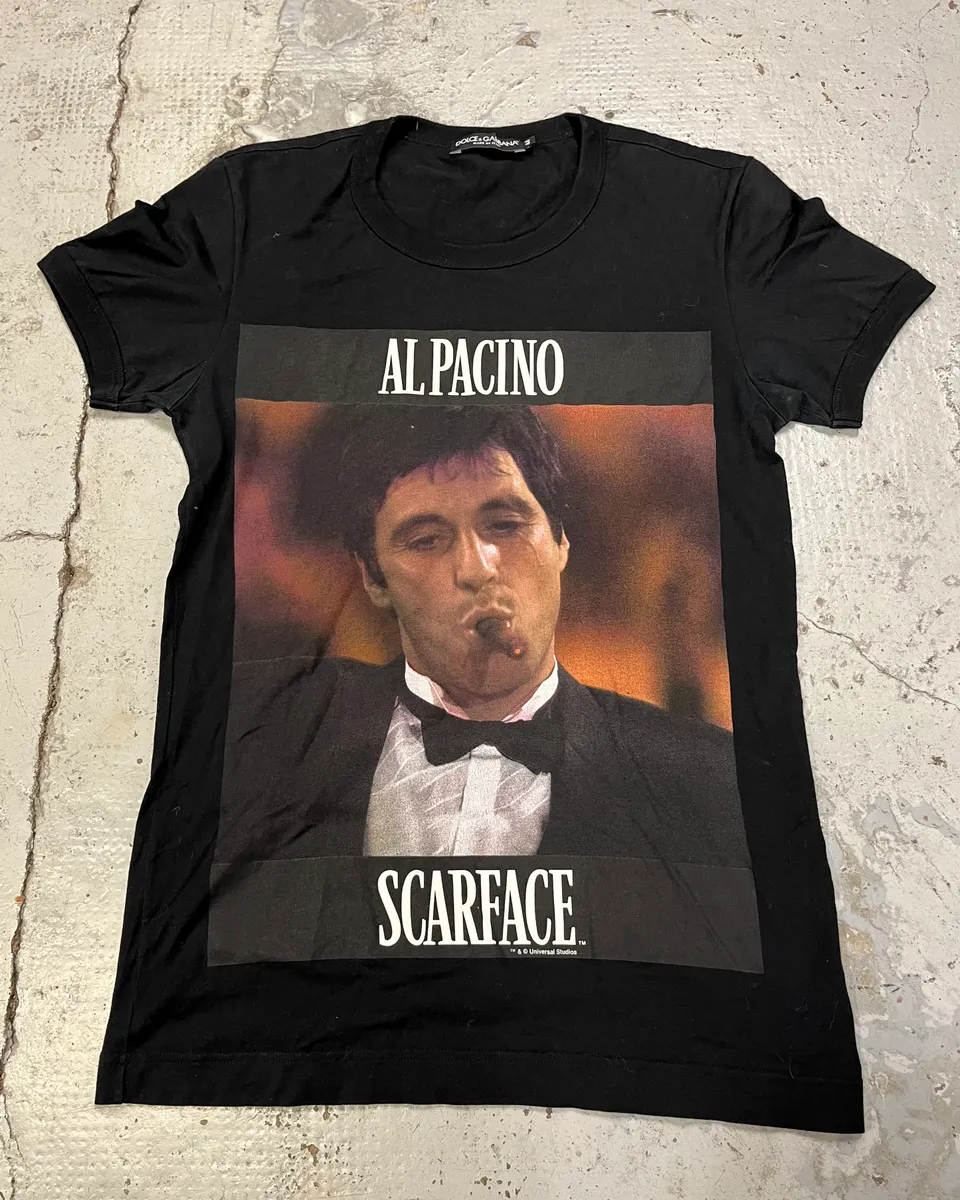 2010s Dolce & Gabbana Black Al Pacino Graphic T-Shirt