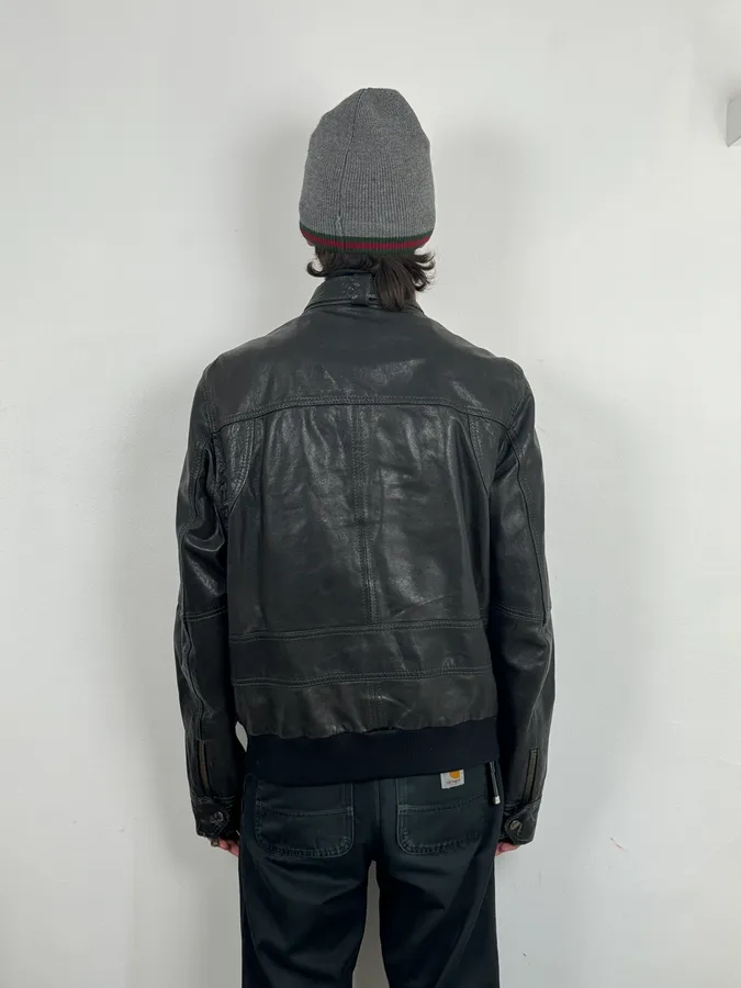 2010s Dolce & Gabbana Black Classy Leather Jacket - Image 3