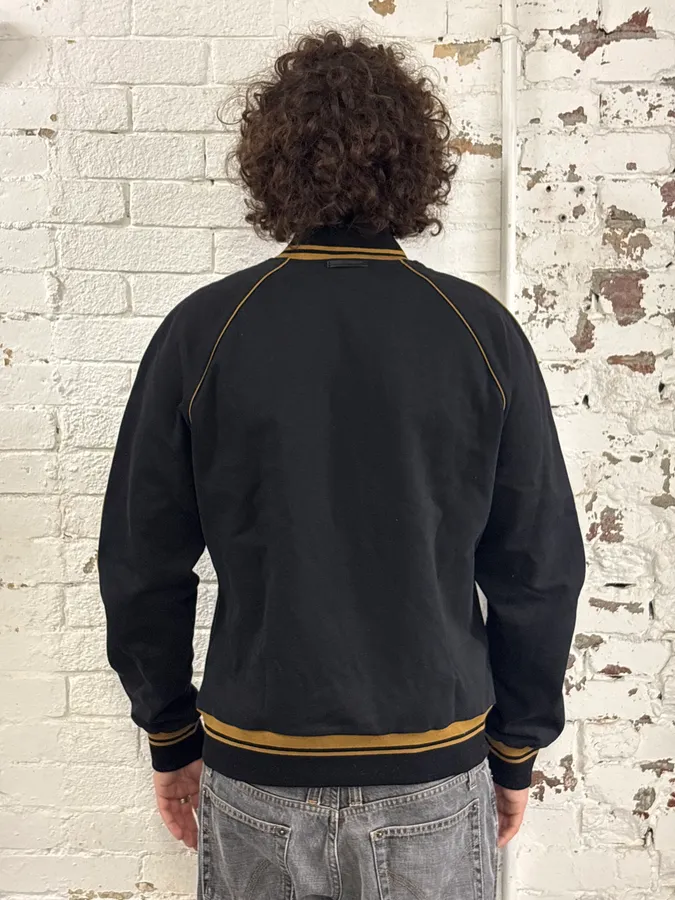 2010s Dolce & Gabbana Black Contrast Stripe Bomber Jacket - Image 3