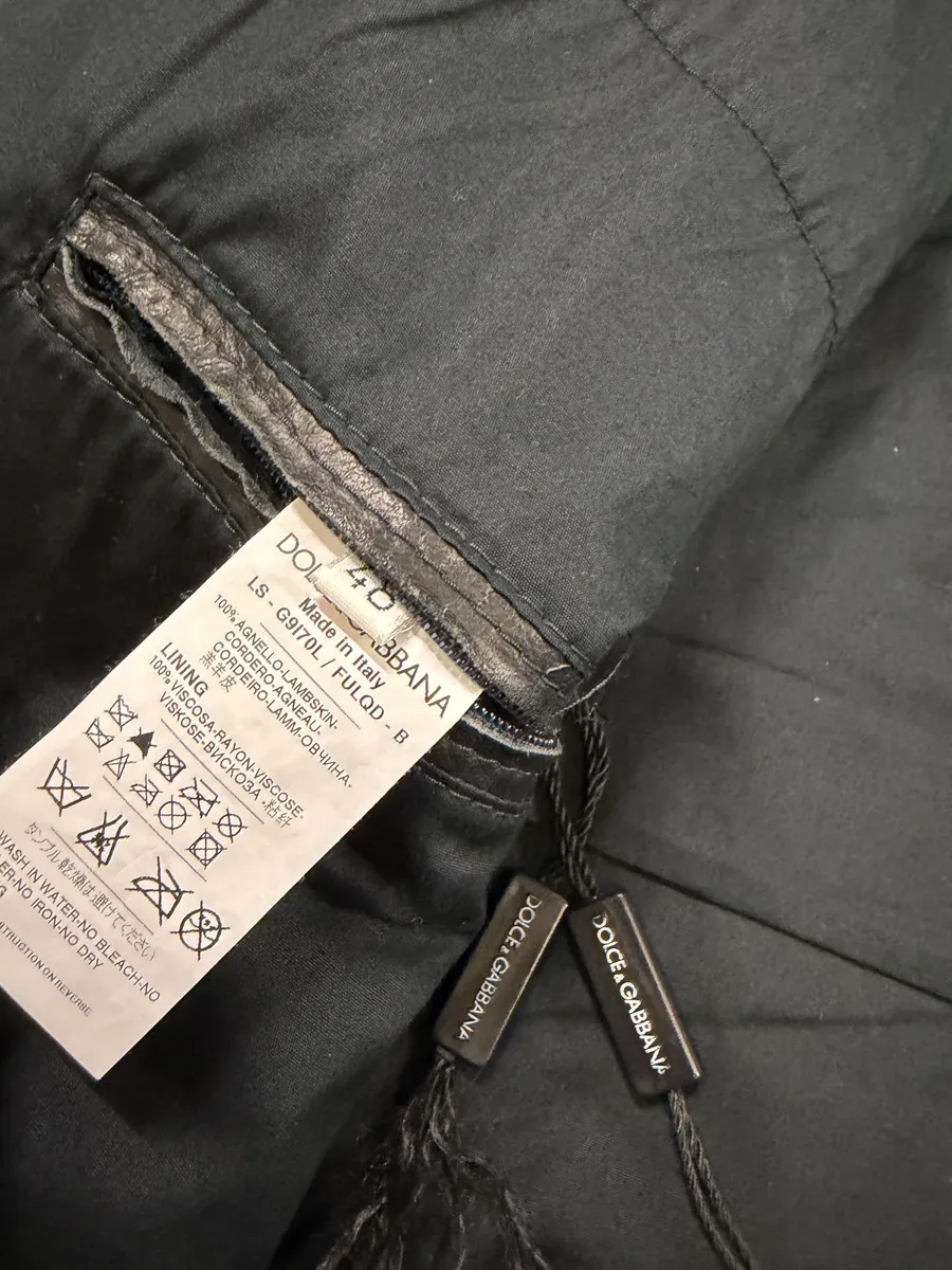 2010s Dolce & Gabbana Black Eroded Biker Leather Jacket - Image 7