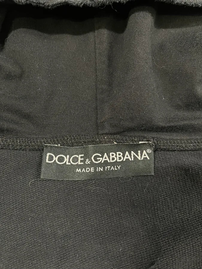 2010s Dolce & Gabbana Black Hooded Zip-up Sweatshirt - Image 9