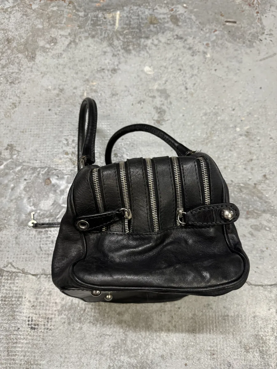 2010s Dolce & Gabbana Black Lily Multi Zips Leather Bag - Image 10