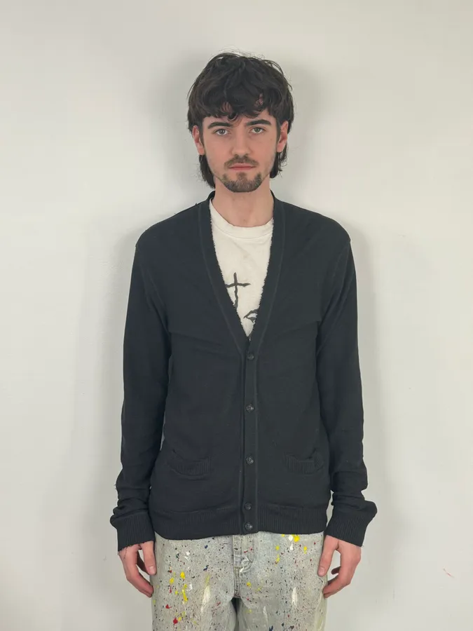 2010s Dolce & Gabbana Black Minimalist Cardigan Sweater - Image 2