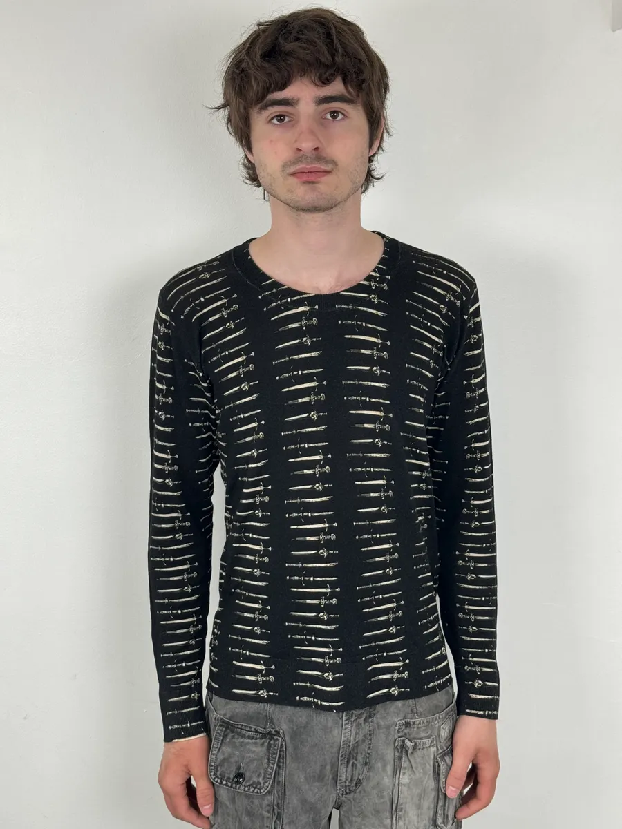 2010s Dolce & Gabbana Black Sword Knight Sweater - Image 2