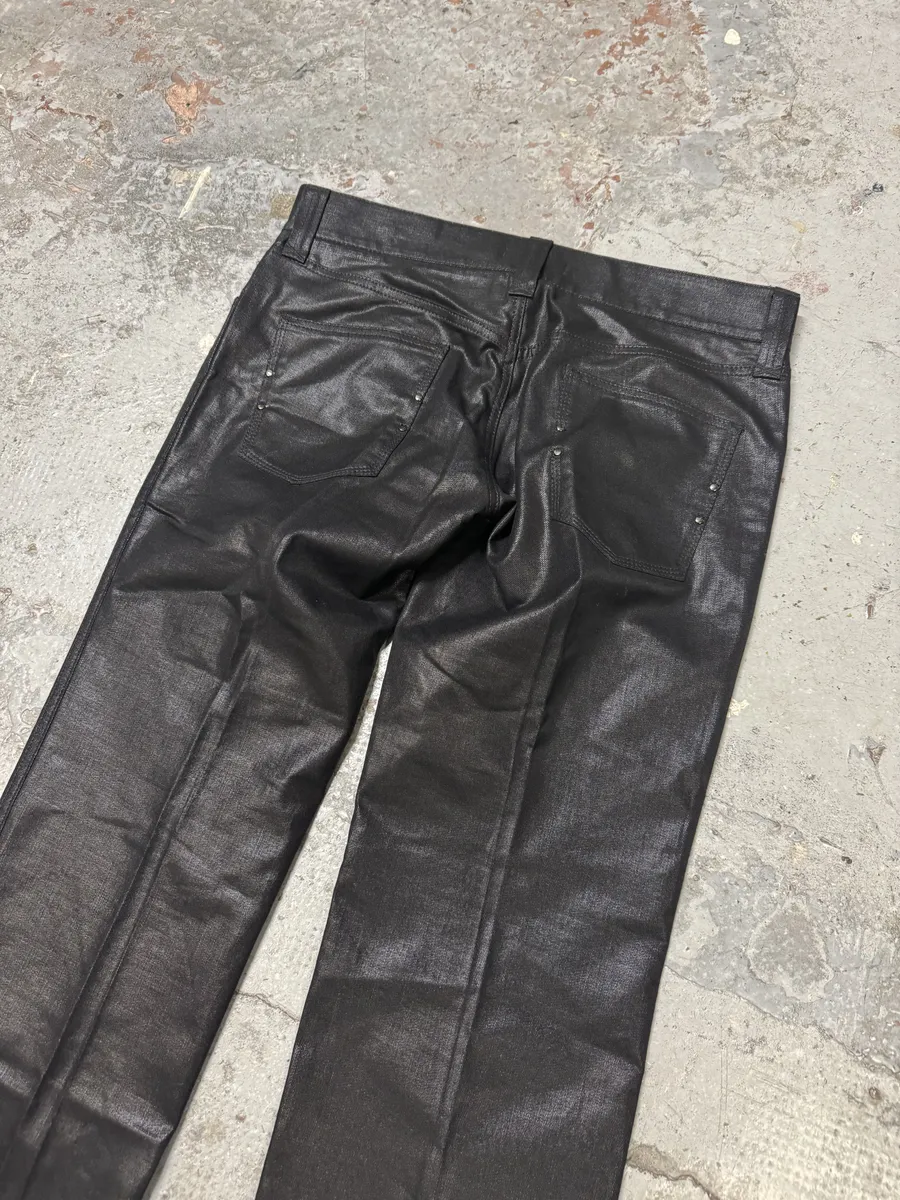 2010s Dolce & Gabbana Black Waxed Effect Pants - Image 8