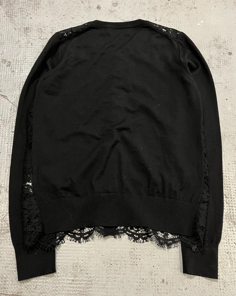2010s Dolce & Gabbana Black Wool Lace Cardigan - Image 5