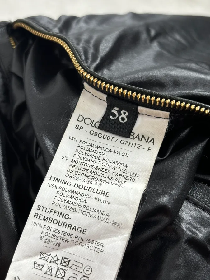 2010s Dolce & Gabbana Black Woven Leather Bomber Jacket - Image 11