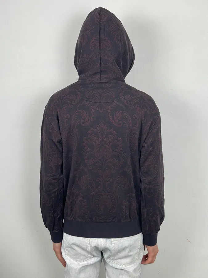 2010s Dolce & Gabbana Bordeaux Monogram Jacquard Hoodie - Image 3