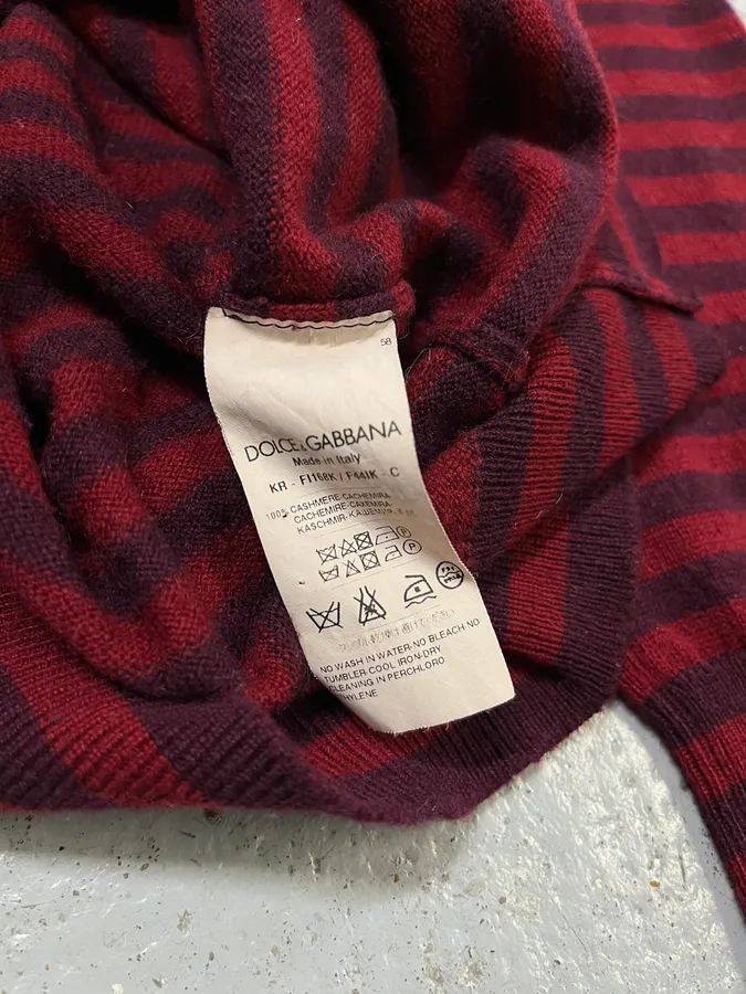 2010s Dolce & Gabbana Bordeaux Two Tone Striped Sweater - Image 9