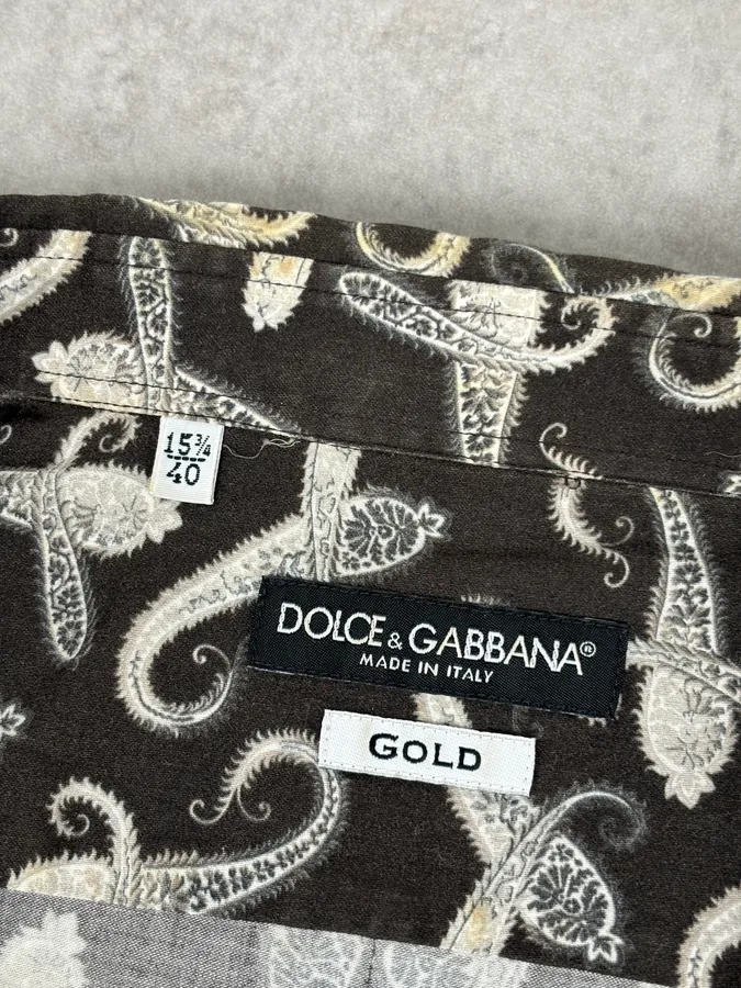 2010s Dolce & Gabbana Brown Paisley Shirt - Image 9