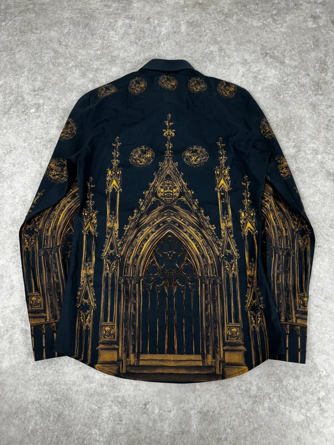 2010s Dolce & Gabbana Catholic Cathedral Navy Shirt - Image 4