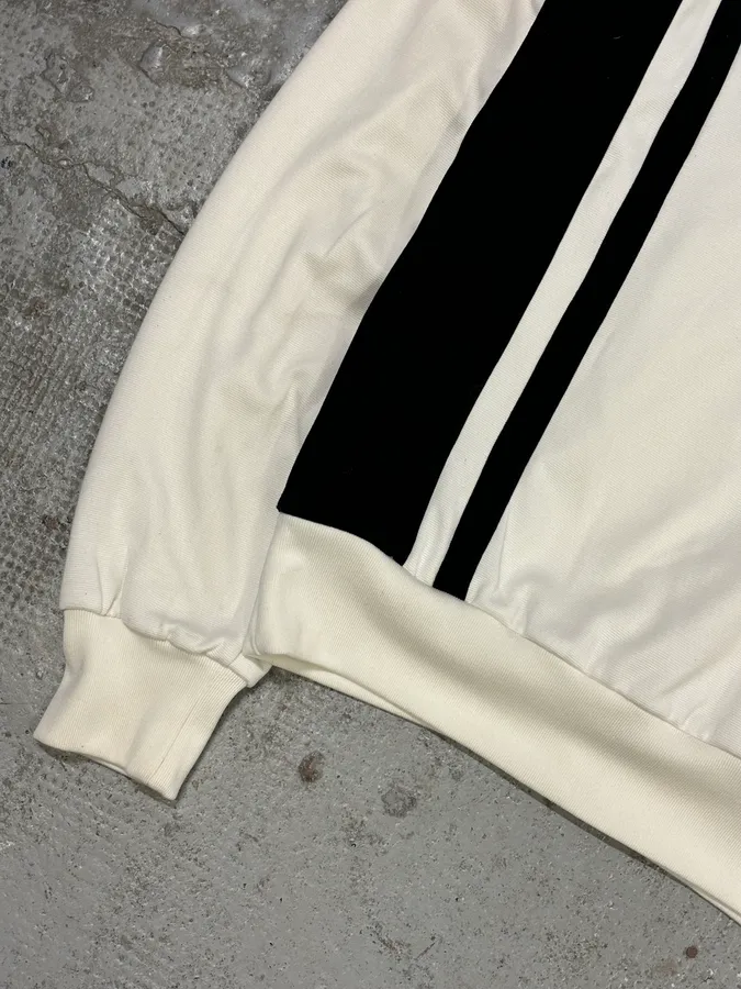 2010s Dolce & Gabbana Cream & Black Striped Blend Track Zip-up Sweater - Image 9