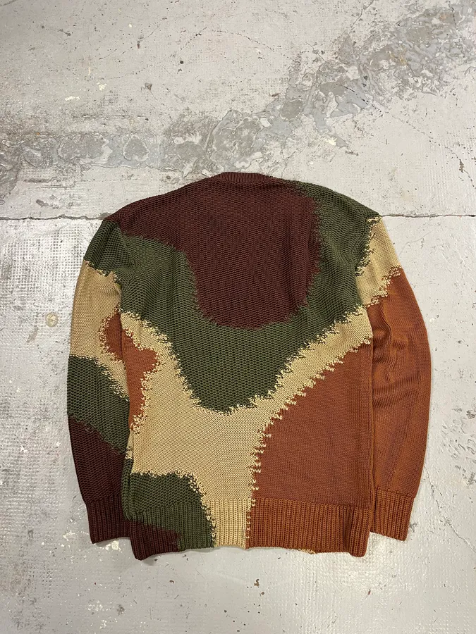 2010s Dolce & Gabbana Green & Brown Abstract Knit Sweater - Image 7