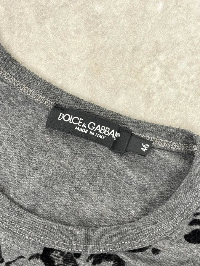 2010s Dolce & Gabbana Grey Baroque Crown Print Longsleeve - Image 8
