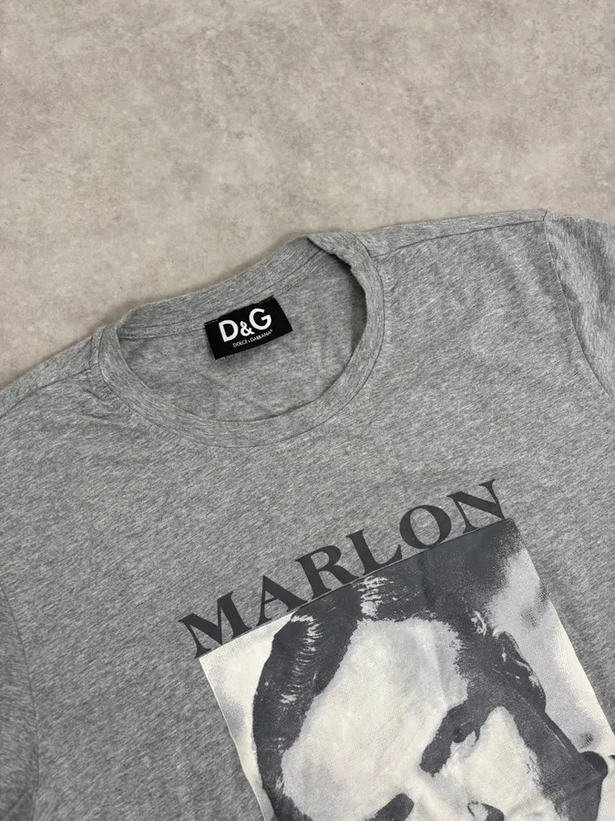 2010s Dolce & Gabbana Grey Marlon Brando T-Shirt - Image 5