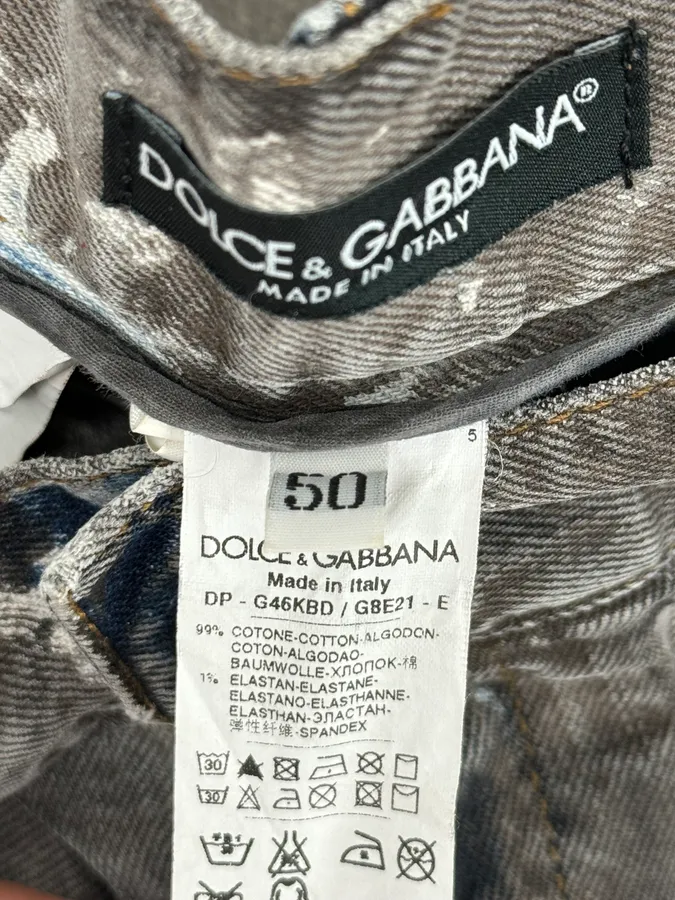2010s Dolce & Gabbana Grey Smoked Hybrid Denim Jeans - Image 11
