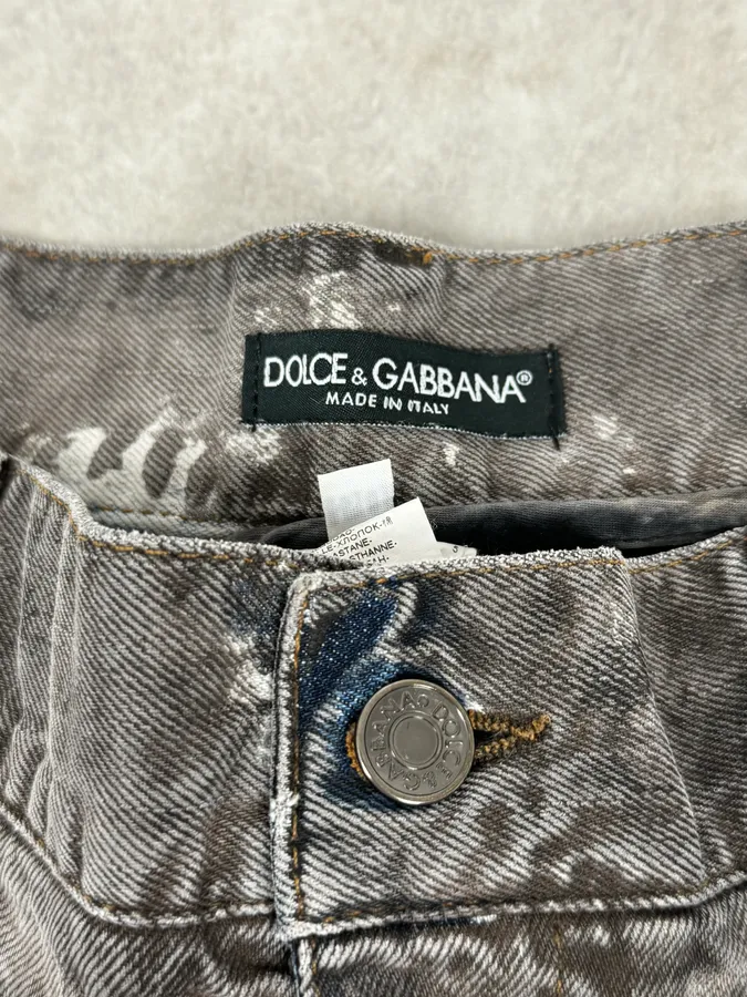 2010s Dolce & Gabbana Grey Smoked Hybrid Denim Jeans - Image 9