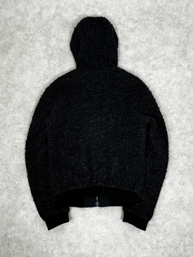 2010s Dolce & Gabbana Grey Spiky Wool Zip-Up Jacket - Image 4