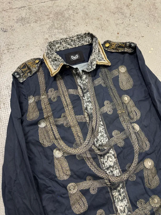 2010s Dolce & Gabbana Naval Officer Trompe L’oeil Shirt - Image 7