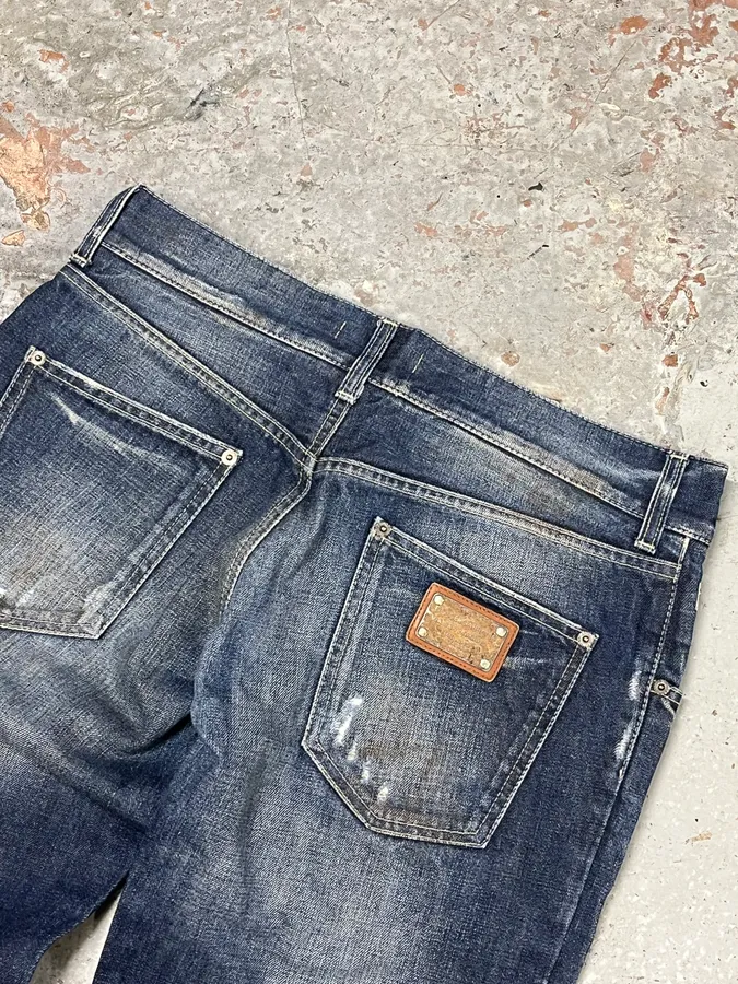 2010s Dolce & Gabbana Navy Brut Denim Jeans - Image 8