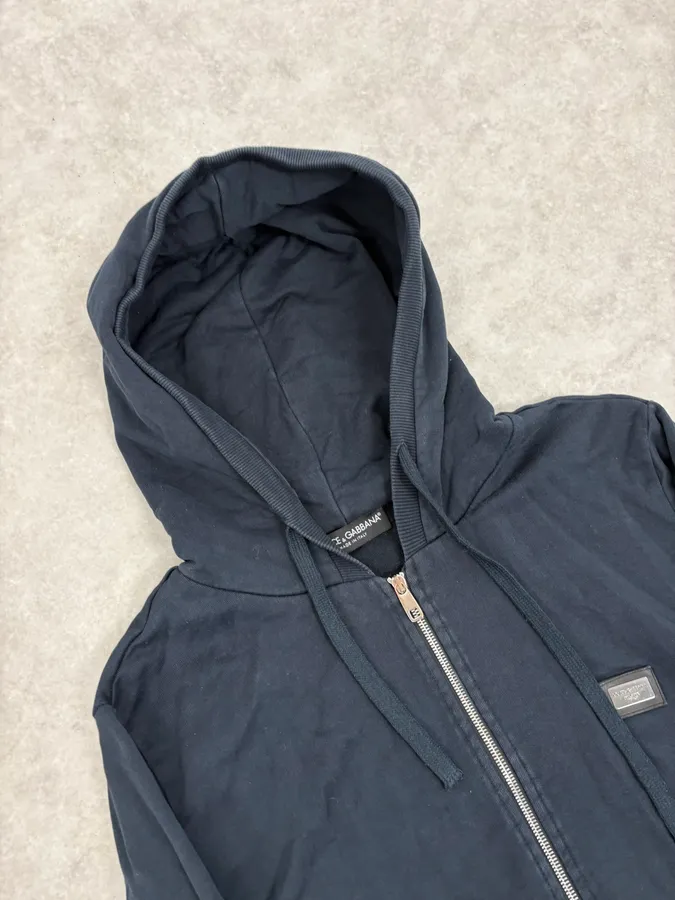 2010s Dolce & Gabbana Navy Zip-up Hoodie - Image 5