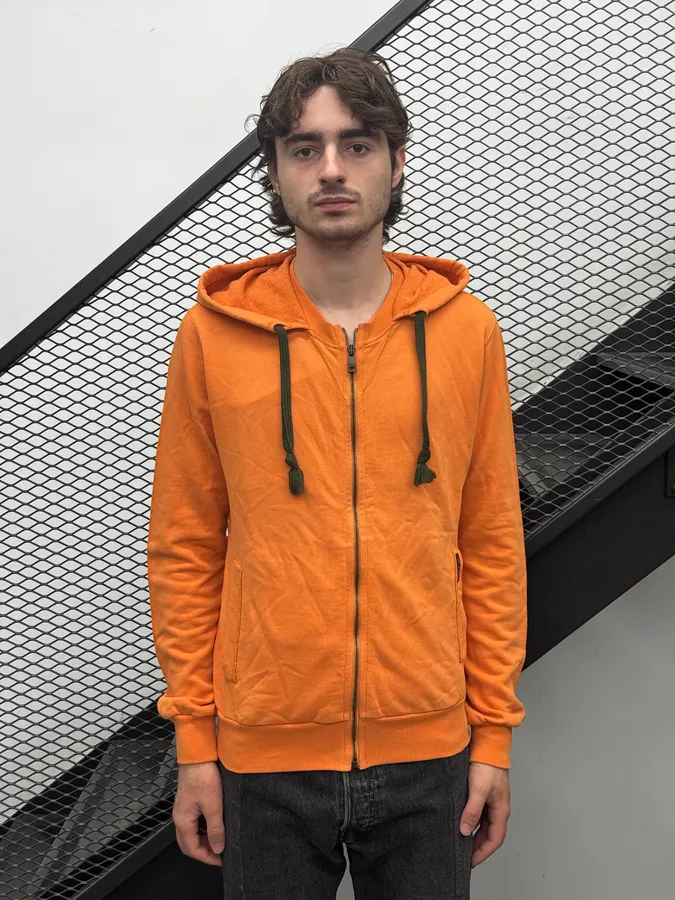 2010s Dolce & Gabbana Orange Zip-Up Hoodie - Image 2