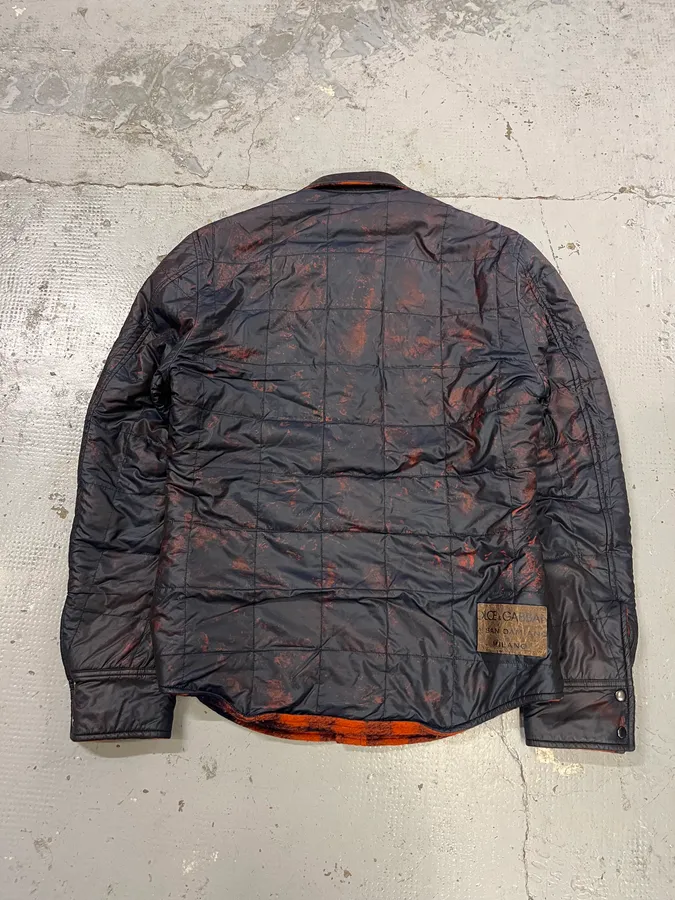 2010s Dolce & Gabbana Reversible Orange & Black Tartan Jacket - Image 11