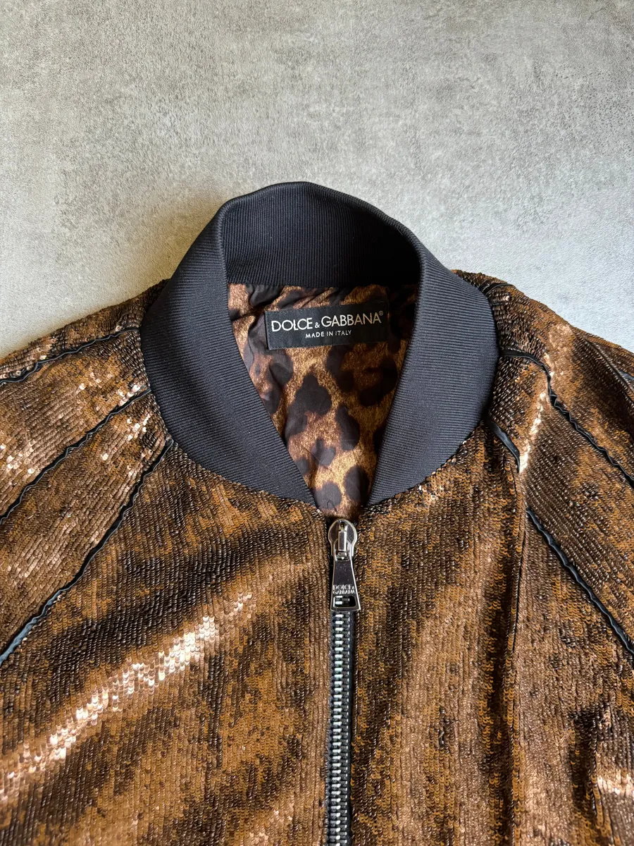 2010s Dolce & Gabbana Sequin Brown Jacket - Image 12