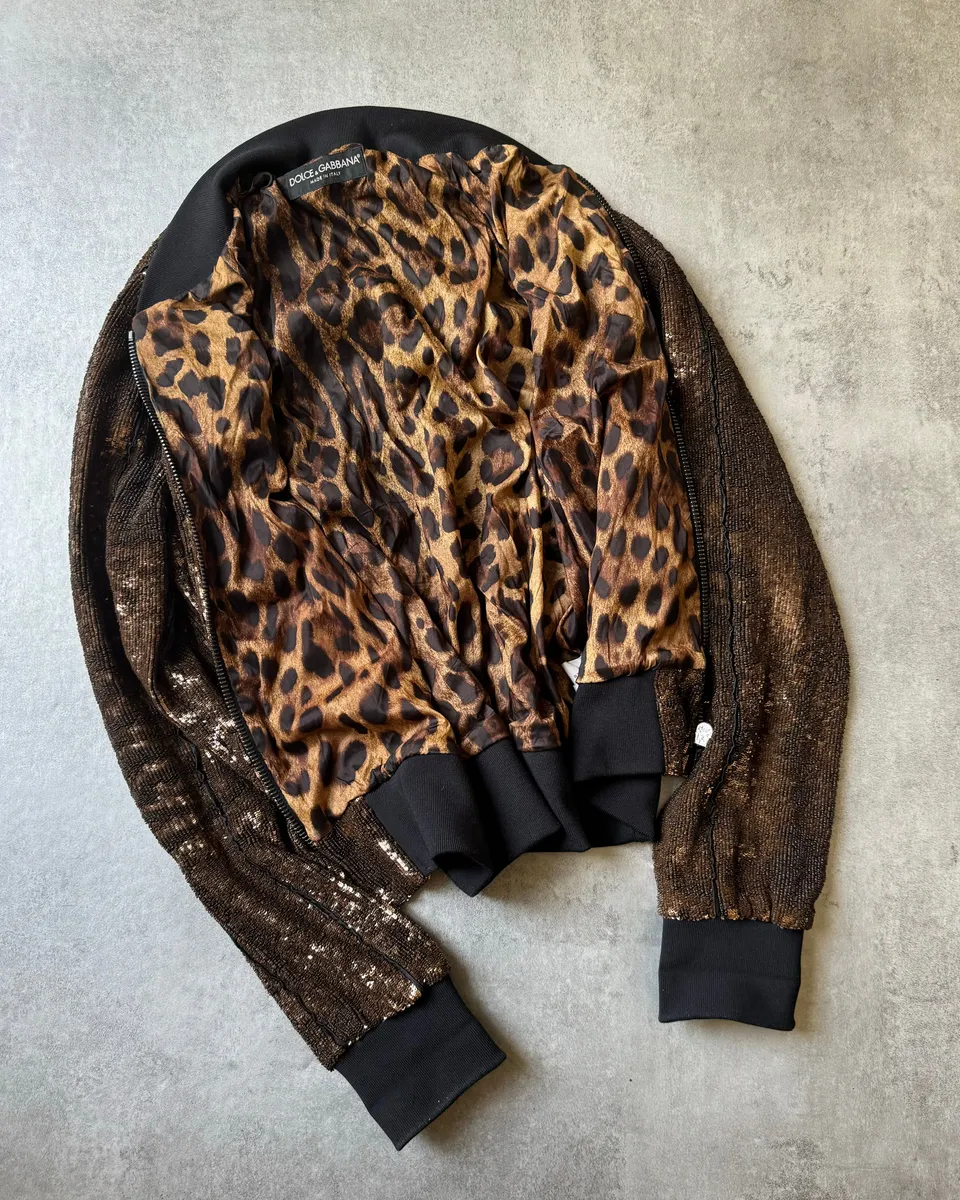 2010s Dolce & Gabbana Sequin Brown Jacket - Image 6