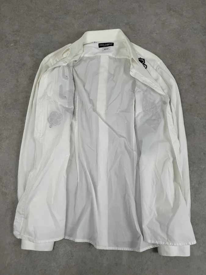 2010s Dolce & Gabbana Western Cactus Gun White Shirt - Image 10