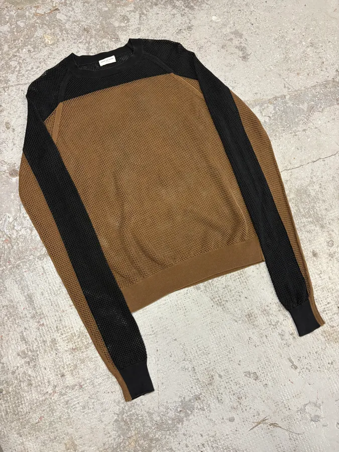 2010s Dries Van Noten Black & Brown Perfored Sweater - Image 2