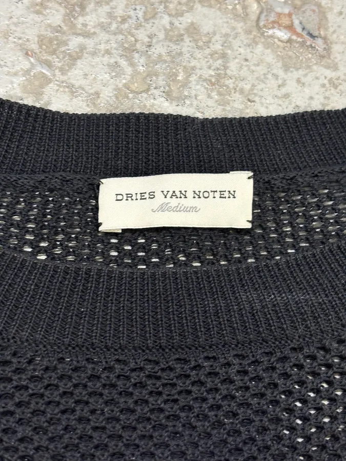 2010s Dries Van Noten Black & Brown Perfored Sweater - Image 6