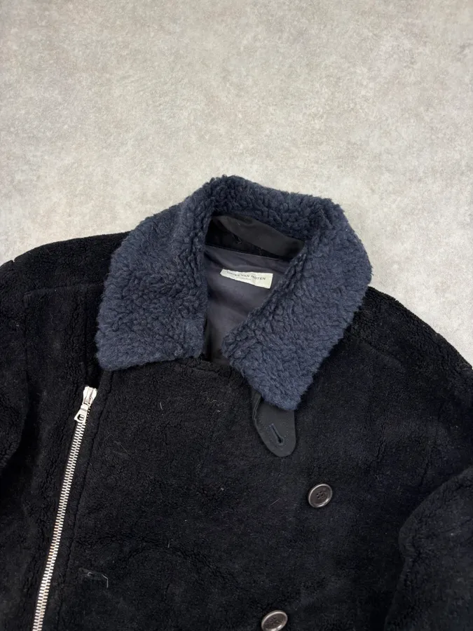 2010s Dries Van Noten Navy Cozy Asymmetrical Jacket - Image 4