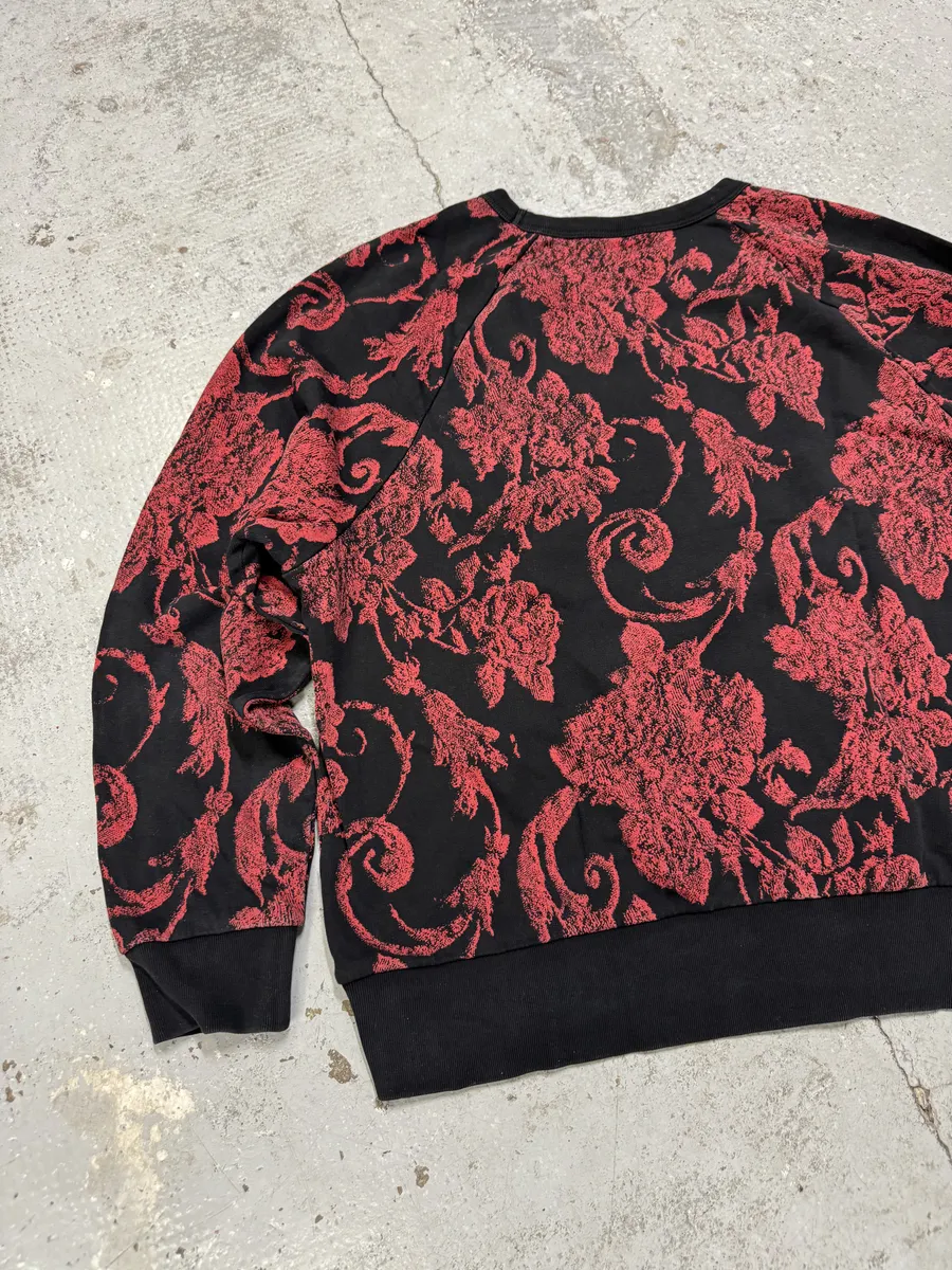 2010s Dries Van Noten Red Flowers Black Sweater - Image 5