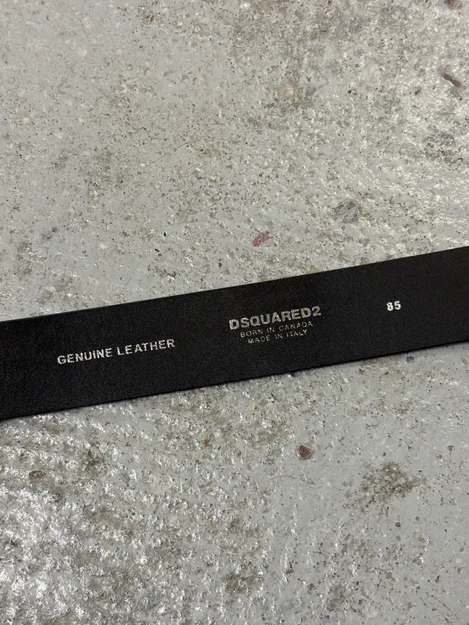 2010s Dsquared2 Black Leather Western Silver Ornamental Belt - Image 9