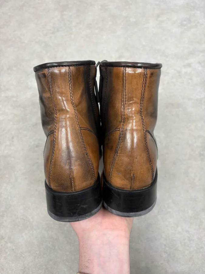 2010s Dsquared2 Brown Irregular Leather Boots - Image 7