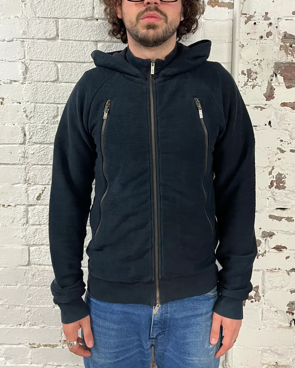 2010s Emporio Armani Black Multi Zip Hoodie - Image 2
