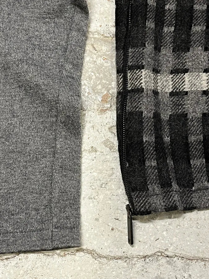 2010s  Emporio Armani Checkered Grey Sweater - Image 8
