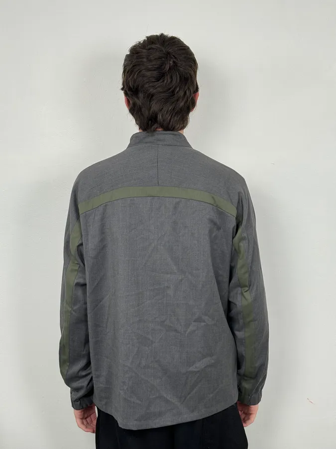 2010s Emporio Armani Grey & Olive Lined Cozy Zip-up Jacket - Image 3