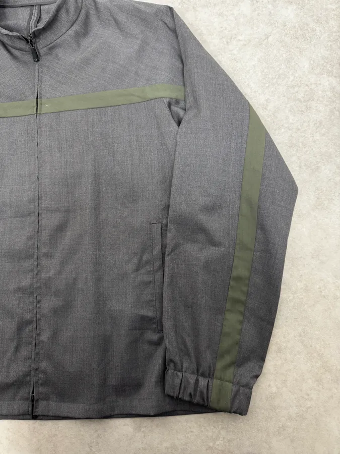 2010s Emporio Armani Grey & Olive Lined Cozy Zip-up Jacket - Image 9