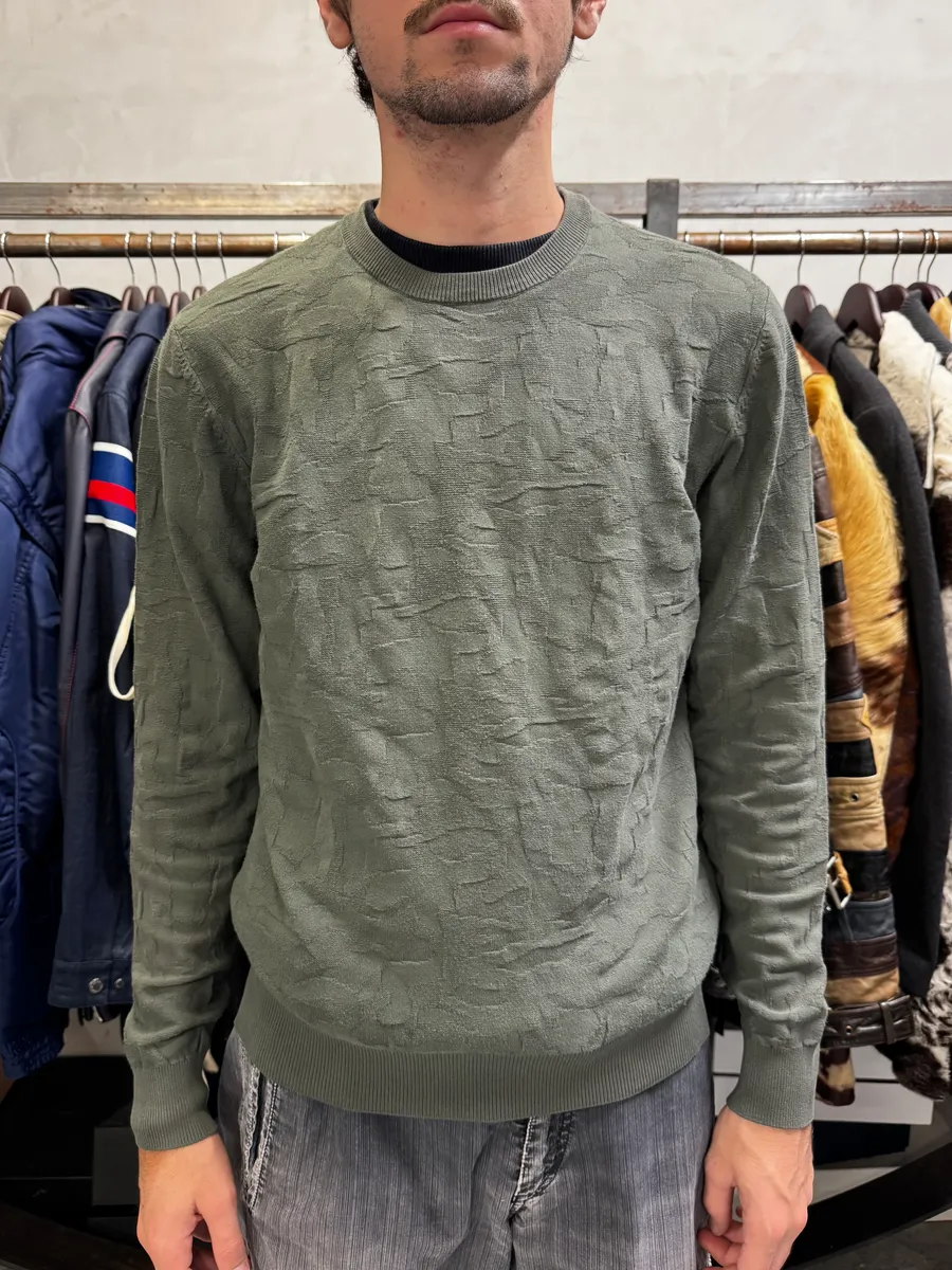 2010s Emporio Armani Khaki Camo Sweater - Image 2