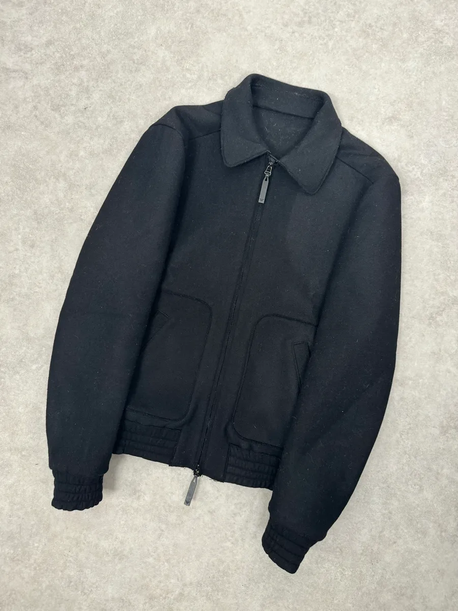 2010s Emporio Armani Tactical Black Cozy Bomber Jacket - Image 4