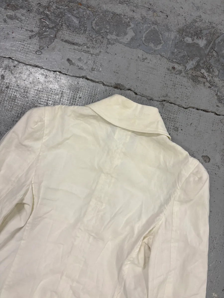 2010s Emporio Armani White Buttoned Multi-Pocket Blazer Jacket - Image 6